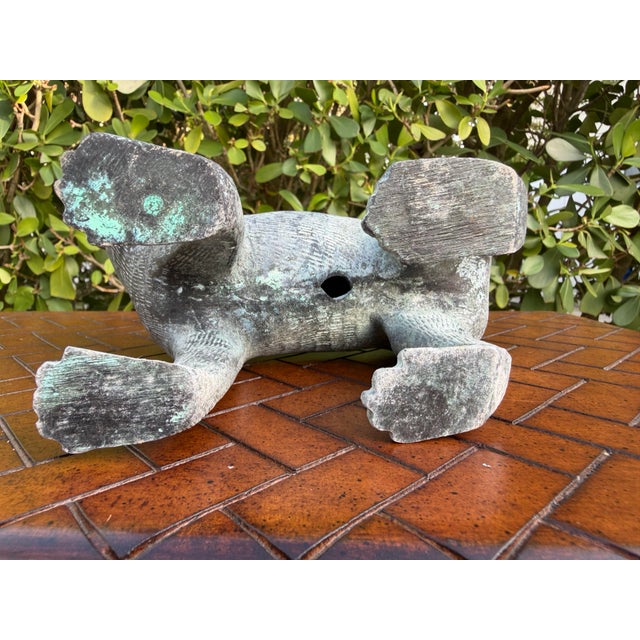 Vintage Cast Bronze Monkey Sculptures, 7.25”, Pair For Sale - Image 9 of 12