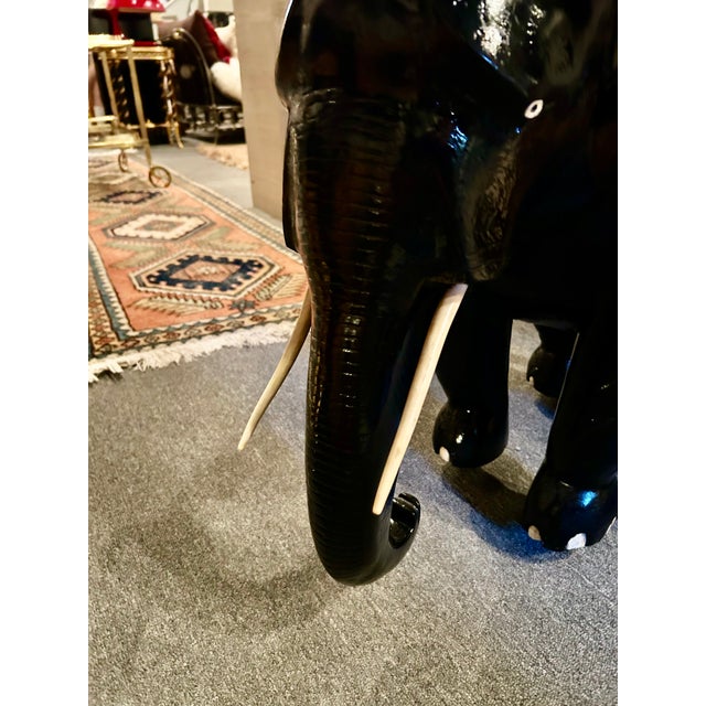 Large Teakwood Elephant Garden Seat Sculpture For Sale In Philadelphia - Image 6 of 9