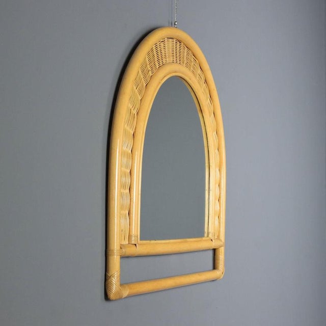 Vintage Bamboo Wall Mirror, 1980s For Sale - Image 3 of 9