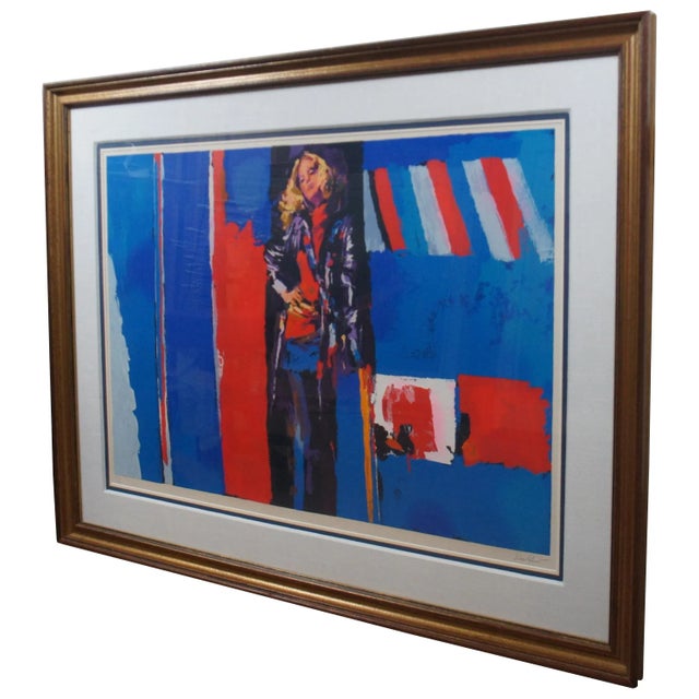 "Vintage 1976 limited edition serigraph print by Nicola Simbari titled “Nanette,” showing a blonde woman posed in front of...