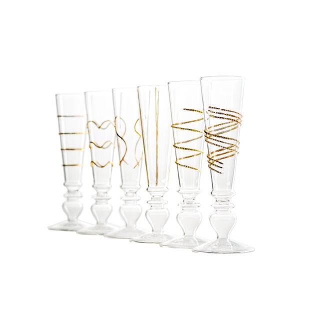 One of the newest and most fun way to serve champagne is this set of champagne glasses. This set of six flutes are made...