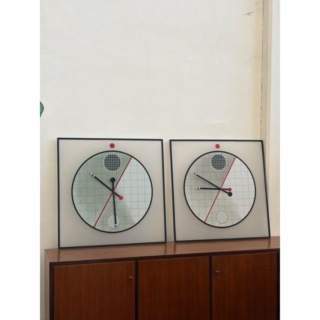 Wall Clocks by Kurt B. Delbanco for Acerbis, 1980s, Set of 2, in Very Good conditions. Designed 1980 to 1989 This piece...