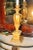 Modern 22 k. gold leaf designer lamp. This piece is sure to bring charm to your home.