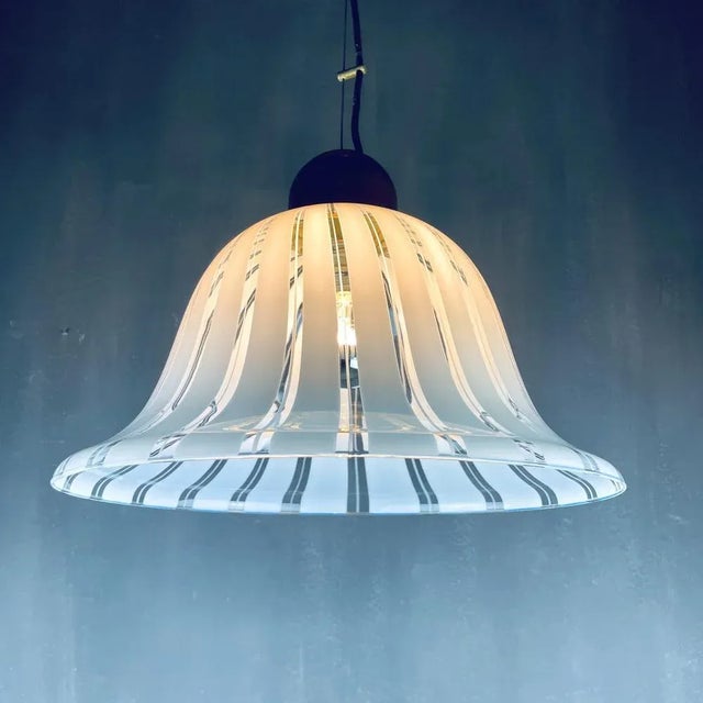 1970s Vintage White Murano Pendant Lamp, Italy, 1970s For Sale - Image 5 of 11