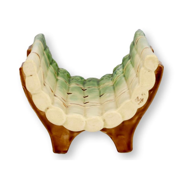 Antique French Majolica Asparagus Cradle For Sale - Image 4 of 6