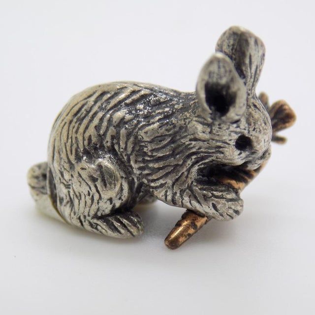 Vintage Italian Handmade Silver and Brass Bunny with Carrot, Italy, 1970s For Sale - Image 13 of 13