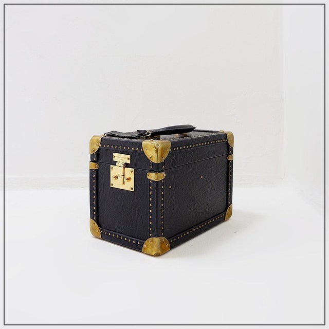 Vintage Black Leather Beauty Case by Pascal Morabito, 1980s For Sale - Image 15 of 15