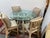 Wood McGuire Furniture Lattice Back & Seashell Printed Dining Side Chairs and Glass Bistro Table, 28 Inches For Sale - Image 7 of 12