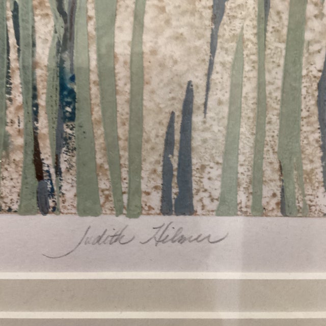 Abstract Original Art Multicolor Print “ Wild Iris C “ by Judith Hilmer Circa 2001 Framed Glass Matted For Sale - Image 12 of 12