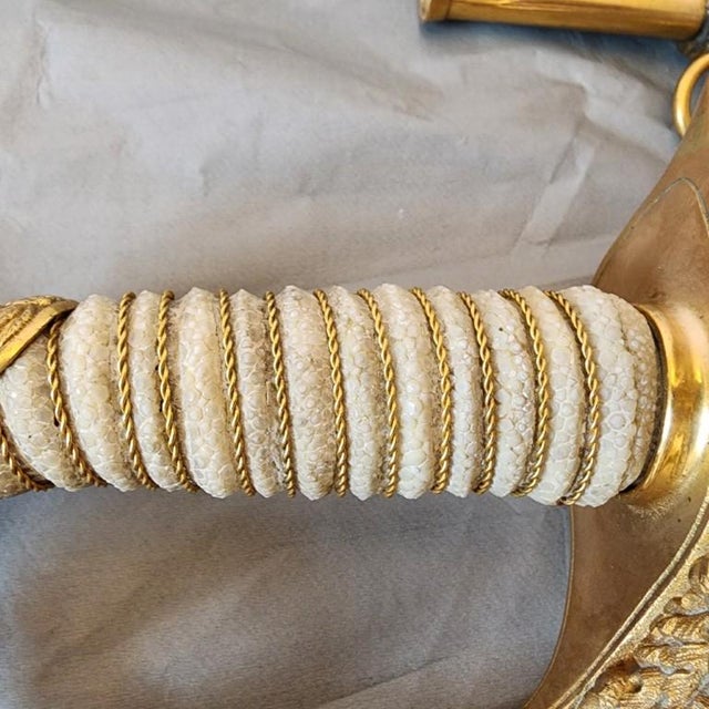 Gilded Mid-Century u.s. Navy Sword With Shagreen Grip For Sale - Image 15 of 18