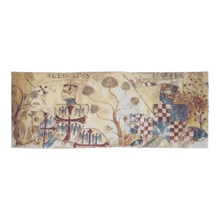 Medieval Knights Loom Woven Tapestry - 78 X 200 Cm (2'7" X 6'7") - Requires Rod Size 5 For Sale