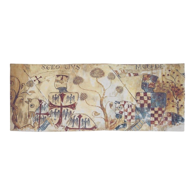 Medieval Knights Loom Woven Tapestry - 78 X 200 Cm (2'7" X 6'7") - Requires Rod Size 5 For Sale