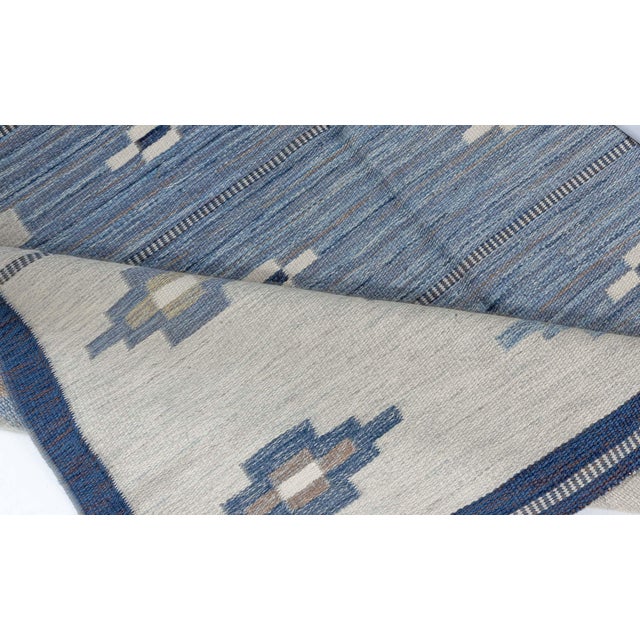 Mid-Century Modern Doris Leslie Blau Vintage Swedish Flat-Weave Rug by Erik Lundberg For Sale - Image 3 of 8