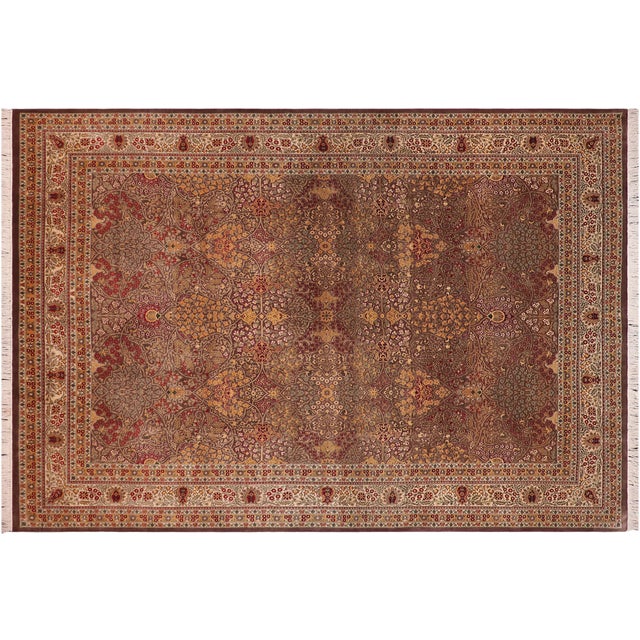 Beautiful 1990's Pak-Persian Brown/Ivory Wool Rug - 9'1'' X 12'0'' For Sale - Image 9 of 9