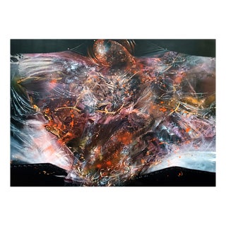 Ovidiu Kloska, Cosmic Angel with Ember and Light, 1977, Canvas For Sale