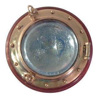 Brass Ship Porthole Convex Art Glass Wall Mirror