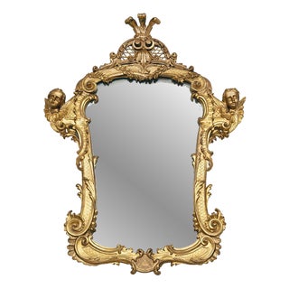 Antique Mirror in Gilded and Carved Wood, Rome, 18th Century For Sale