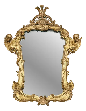 Antique Mirror in Gilded and Carved Wood, Rome, 18th Century