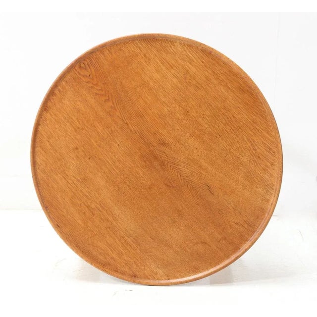Brown Art Deco Amsterdam School Oak Side Table by Piet Kramer for Randoe, 1919 For Sale - Image 8 of 9