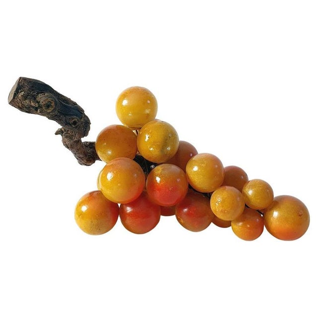 Stone Mid-Century Italian Alabaster Grapes Sculpture, 1950s For Sale - Image 7 of 7