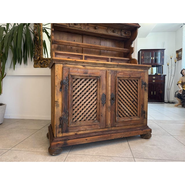 Biedermeier Farmhouse Cupboard in Wood For Sale - Image 7 of 12