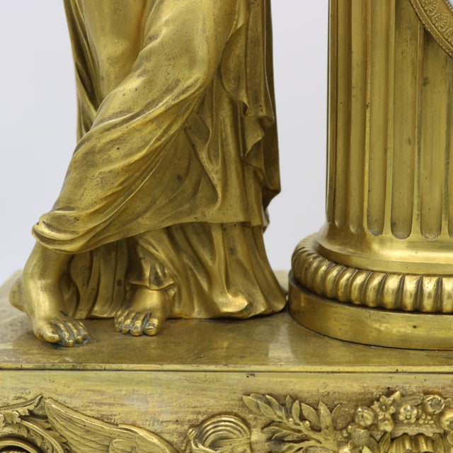 French Empire Gilt Bronze Mantle Clock , France 1810 For Sale - Image 14 of 15