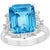 5.8 Carat Finest Blue Topaz Diamond Platinum Ring Estate For Sale - Image 15 of 18