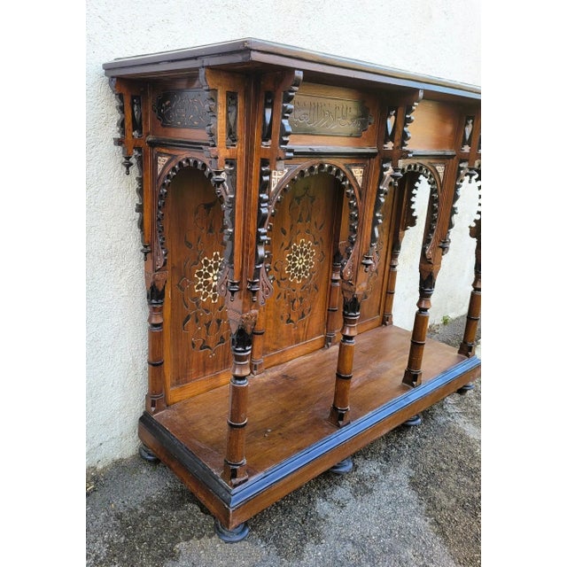19th Century Console & Marquetry Mirror from G Parvis For Sale - Image 6 of 13