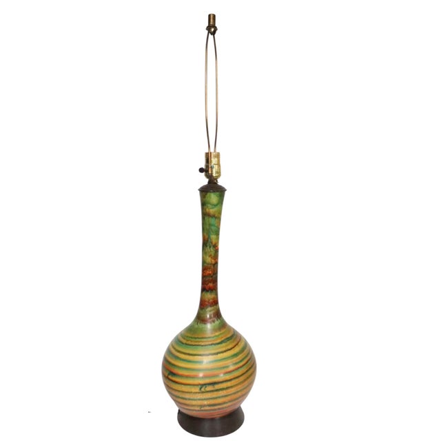Green 1957 Mid Century Ceramic Table Lamps by the Quartite Creative Corporation - a Pair For Sale - Image 8 of 18