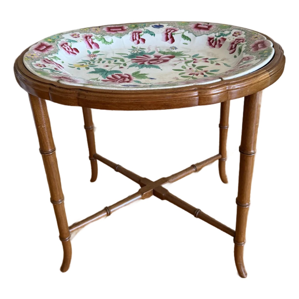 Small Table Made With Antique Georgian Hicks & Meigh Ironstone Platter ...