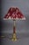 Brass and Wood Table Lamps with Pleated Floral Shades, 1970s, Set of 2 For Sale - Image 4 of 12