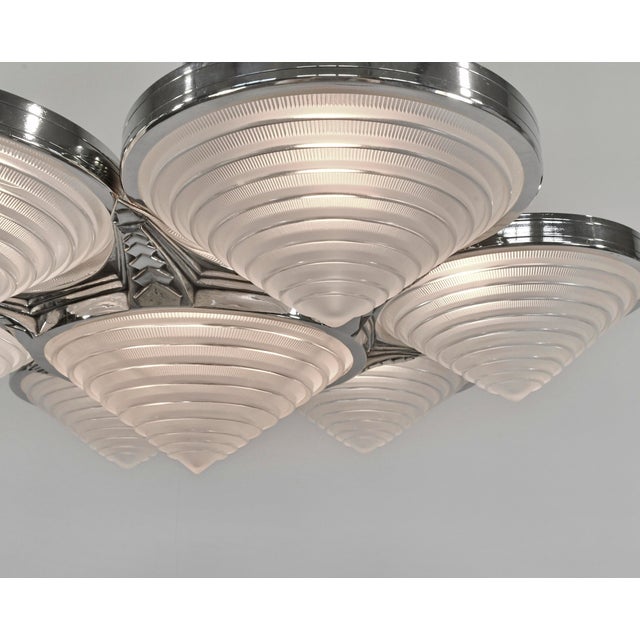 French Art Deco Chandelier by Georges Leleu - 1930 France For Sale - Image 15 of 17