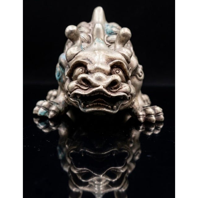Late 19th Century Bronze With Silver Overlay Scholarls Object For Sale - Image 5 of 5