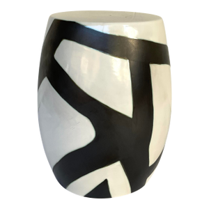 Revelation Modern Black & White Figurative Garden Stool