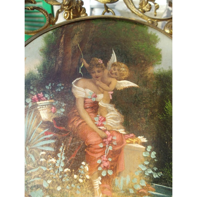Art Nouveau Wall Paintings with Floral Brass Frames, 1890s-1910s, Set of 2 For Sale - Image 13 of 18