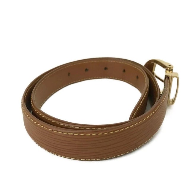Modern 1990s Louis Vuitton Epi Ceinture Brown Leather Belt (27"-30") For Sale - Image 3 of 11