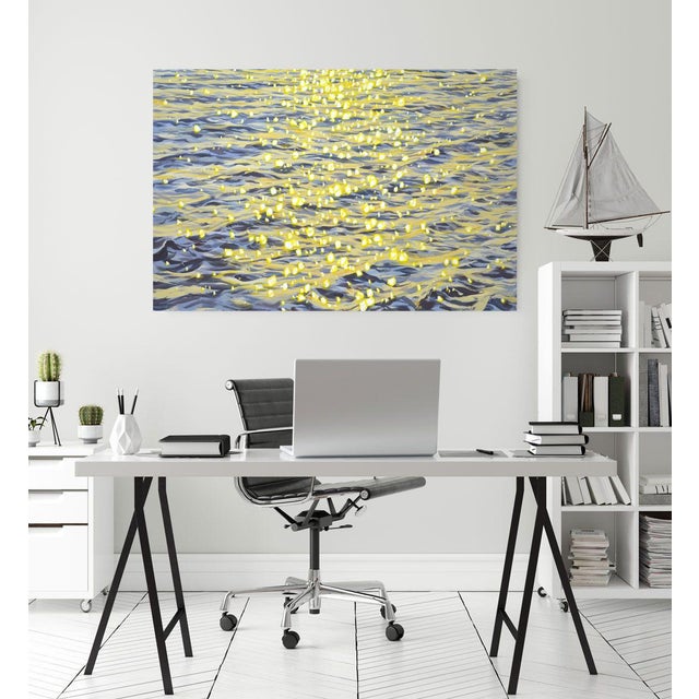 Light Gray Glare on the Water 9.Original Modern Hand Painting For Sale - Image 8 of 10