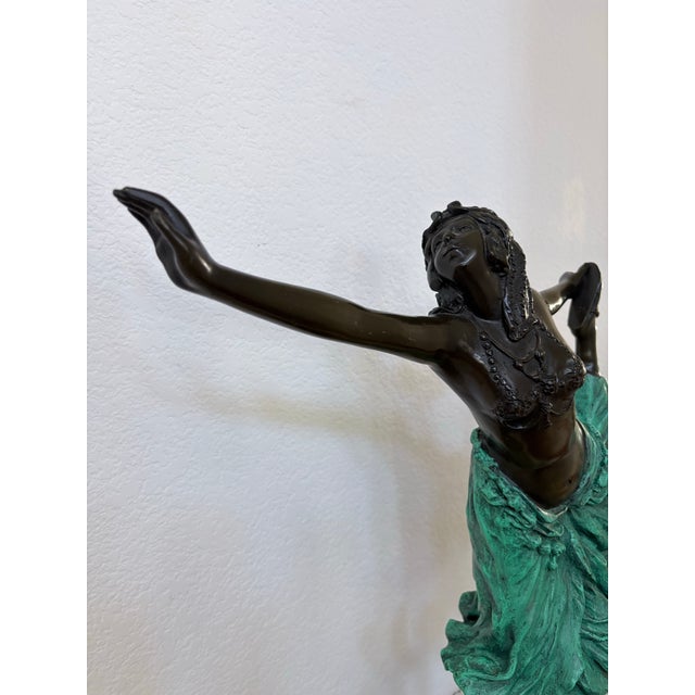 Art Deco Style Dancer Sculpture With Marble Base For Sale - Image 10 of 10