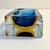 Mid 20th Century 1960s Flavio Poli for Seguso Vetri D’Arte Murano Sommerso Blue & Amber Glass Ashtray For Sale - Image 5 of 11