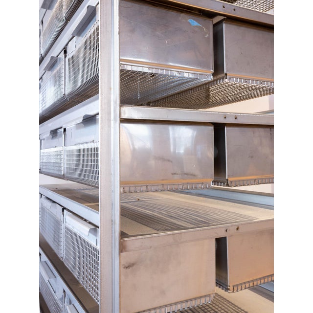 Industrial Stainless Steel Shelving with Wire Baskets on Casters Chairish