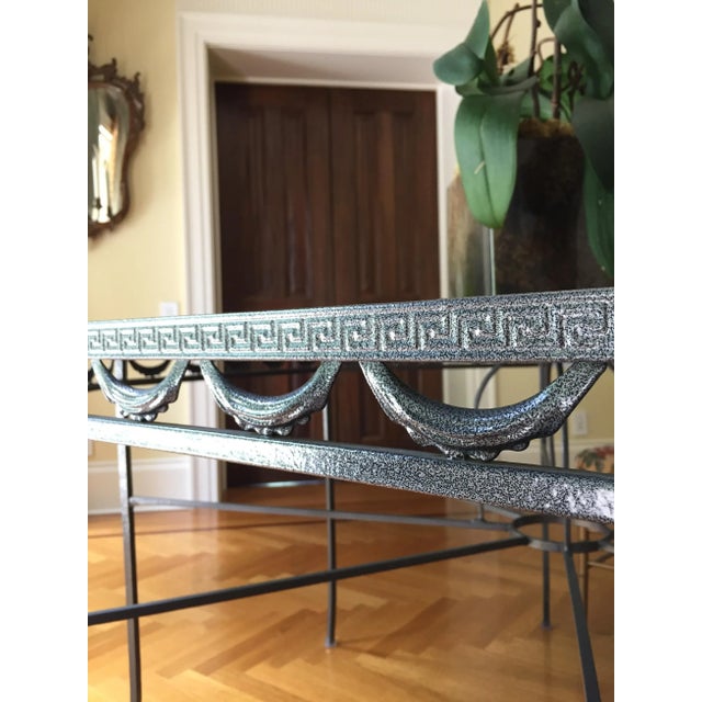 1990s Vintage Octagonal Metal Table For Sale In Miami - Image 6 of 11