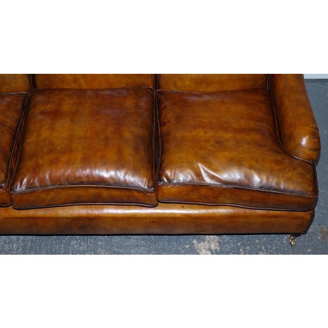 Hand-Dyed Leather 3-Seater Sofa from Howard & Sons For Sale - Image 12 of 18
