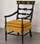 Chinoiserie English Regency Style Crackle Finish Chinoiserie & Classical Stenciled Rush Seat Armchair For Sale - Image 3 of 12