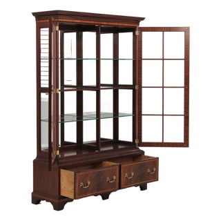 Henkel Harris Model 2303 Double Door Mahogany Display Cabinet For Sale