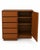 This is a Mid-Century Modern Teak Gentleman's Chest by Sannemanns Møbelfabrik, featuring five drawers and a shelved...