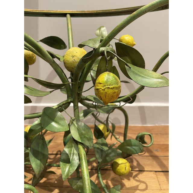 Florentine Painted Tole Lemon Tree Side Table, Italy, 1970s For Sale - Image 15 of 17