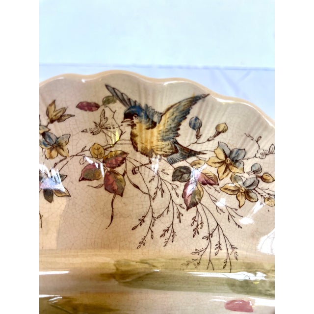 1890s English Majolica Shell Shape Asparagus Plate | Chairish