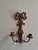 Antique Wall Candlestick in Gold-Colored Spruce Wood and Metal, 1900s For Sale - Image 4 of 6