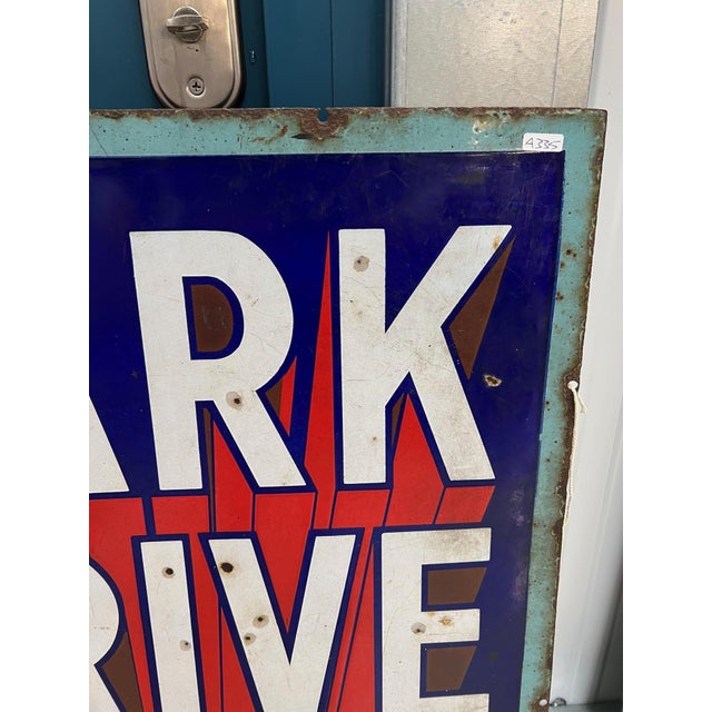1940s Large Park Drive Sign in Enamel, 1940s For Sale - Image 5 of 13