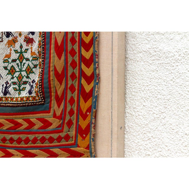 Fine Tree of Life Gujarat Framed Textile For Sale - Image 4 of 7